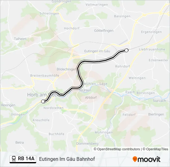 RB 14A Train Line Map