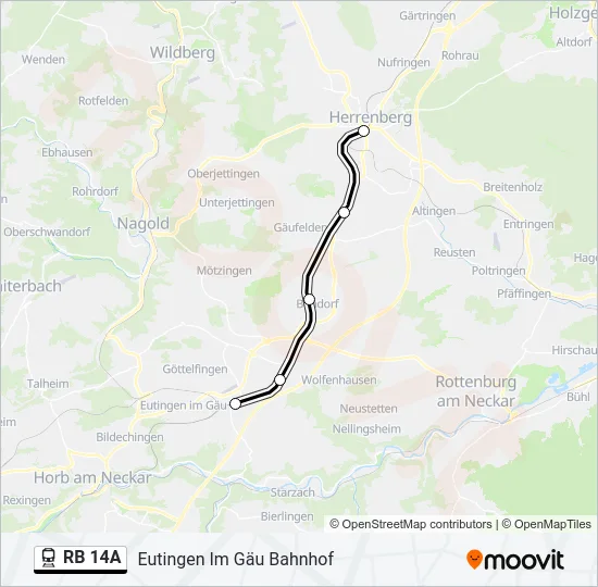 RB 14A Train Line Map