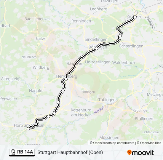 RB 14A Train Line Map
