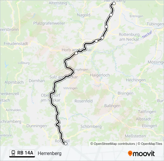 RB 14A Train Line Map