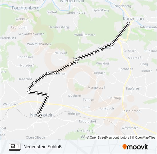1 Bus Line Map