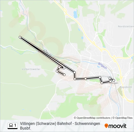 1 Bus Line Map