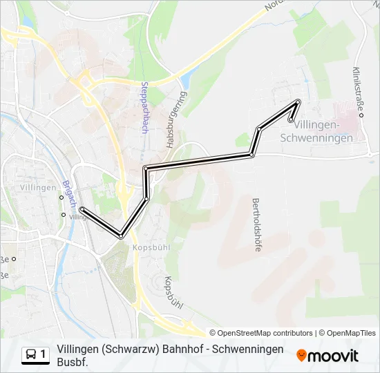 1 Bus Line Map