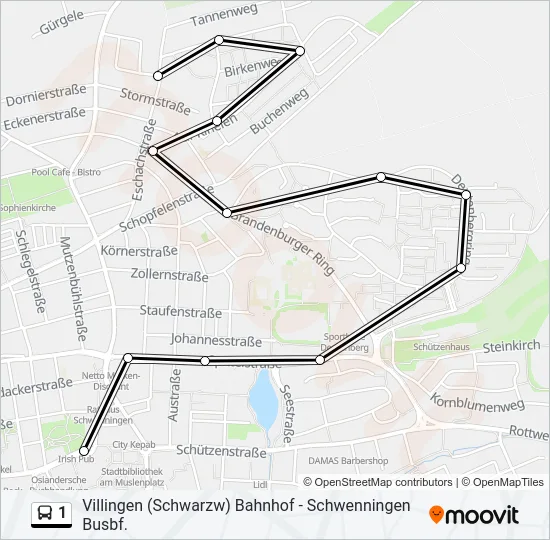 1 Bus Line Map