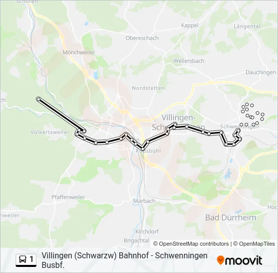 1 Bus Line Map