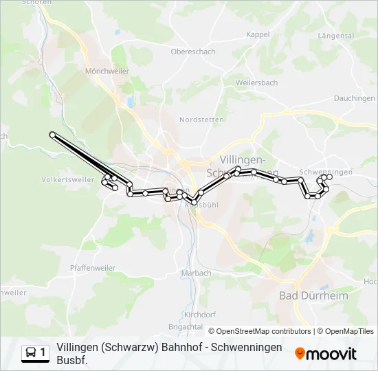 Buslinie 1 Karte