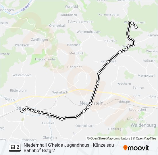 Автобус 2: карта маршрута