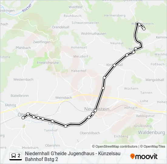 2 Bus Line Map