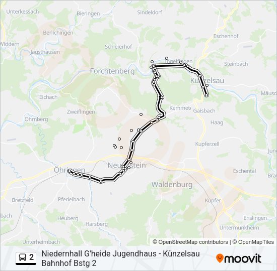 Автобус 2: карта маршрута