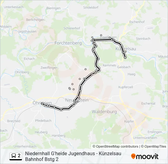 2 Bus Line Map