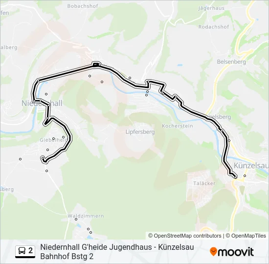Автобус 2: карта маршрута