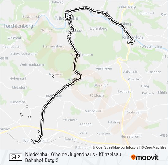 2 Bus Line Map