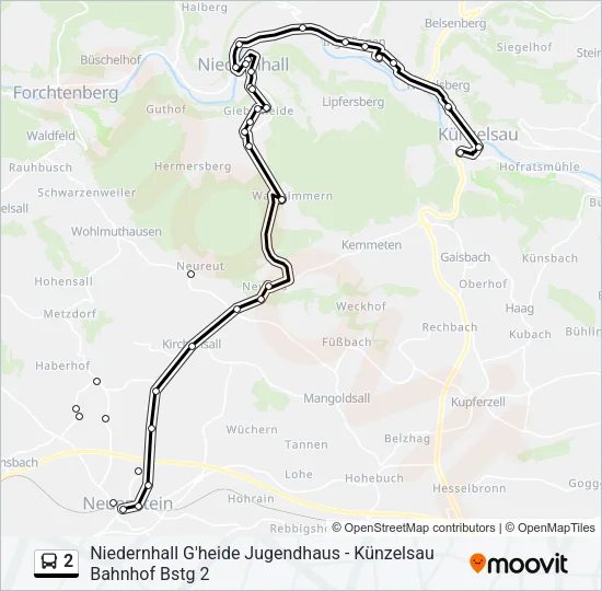 Автобус 2: карта маршрута
