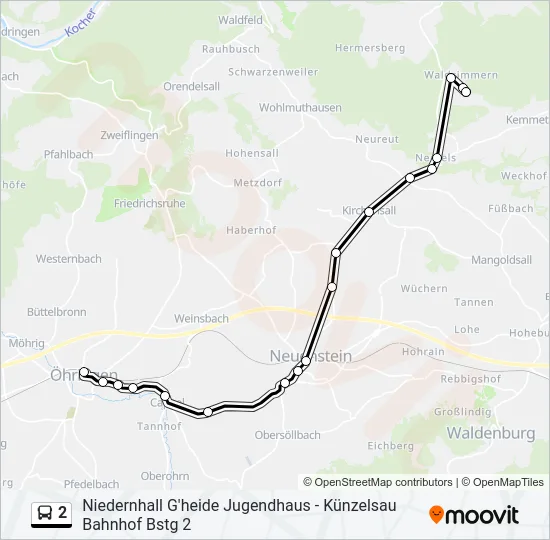 2 Bus Line Map