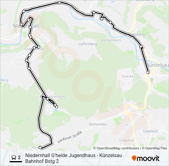 Автобус 2: карта маршрута