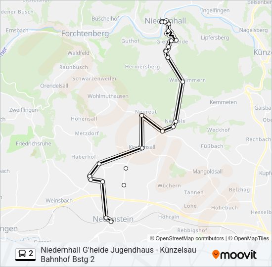 Автобус 2: карта маршрута