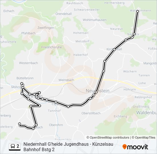 Автобус 2: карта маршрута