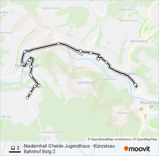 Автобус 2: карта маршрута