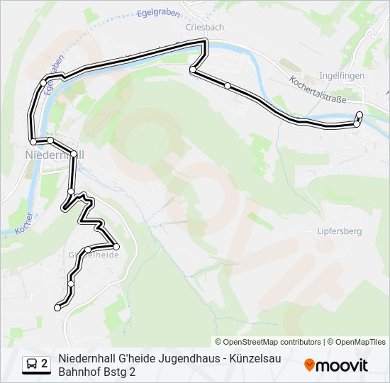 2 Bus Line Map
