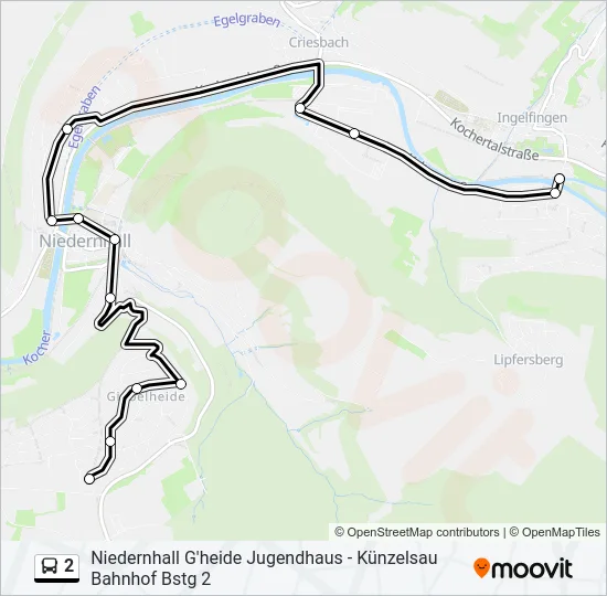2 Bus Line Map
