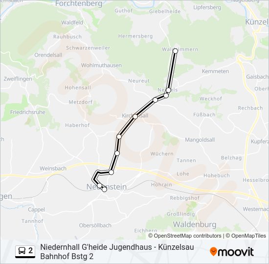 Автобус 2: карта маршрута