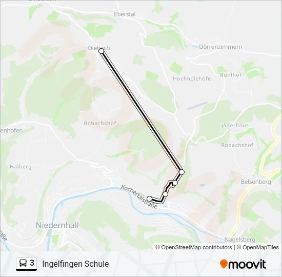 3 Bus Line Map