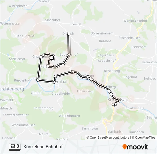 3 Bus Line Map