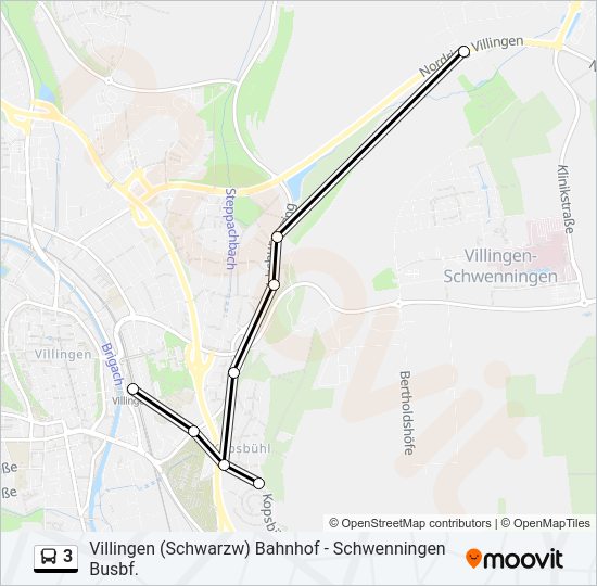 3 Bus Line Map