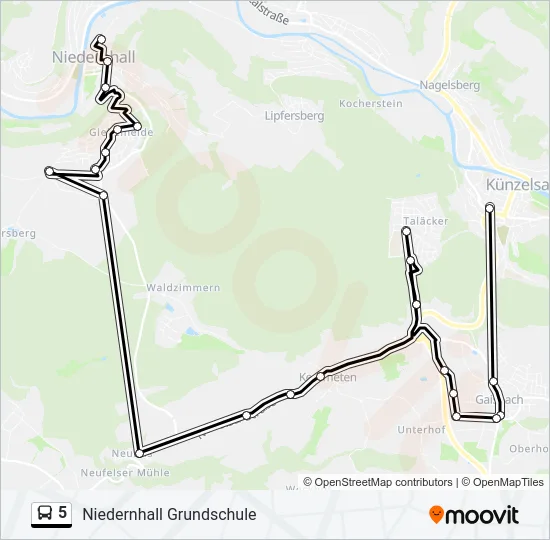 5 Bus Line Map