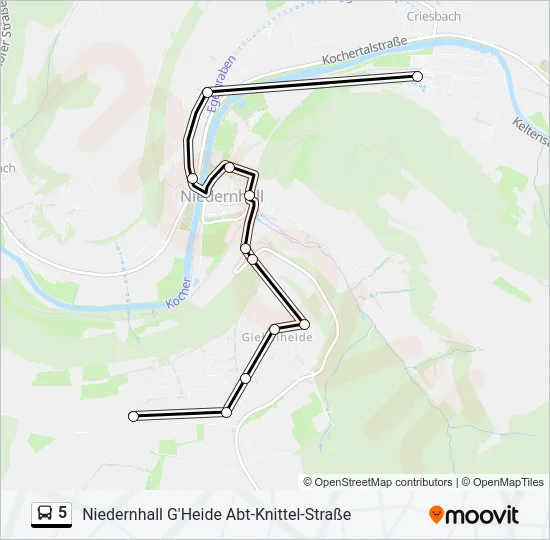 5 Bus Line Map