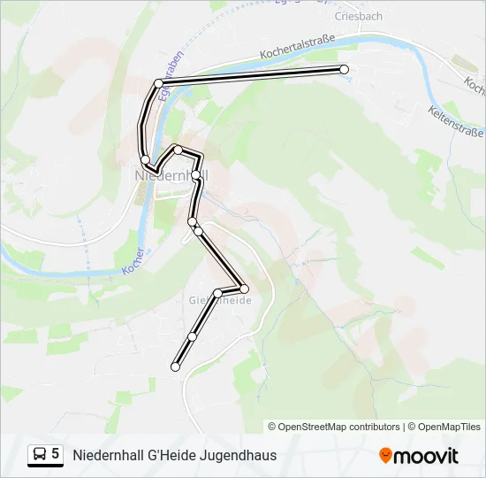 5 Bus Line Map