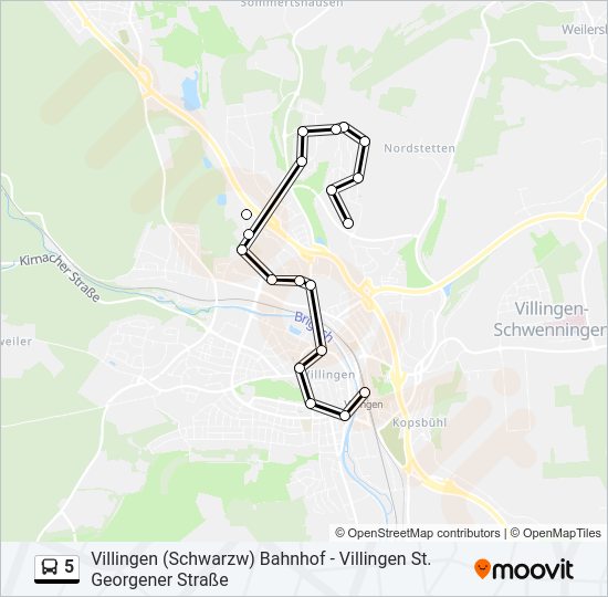 5 Bus Line Map