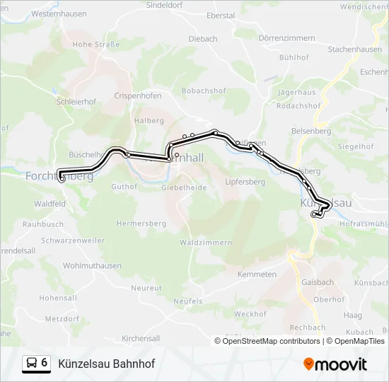 6 Bus Line Map