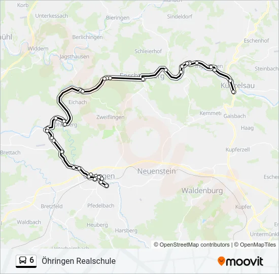 6 Bus Line Map