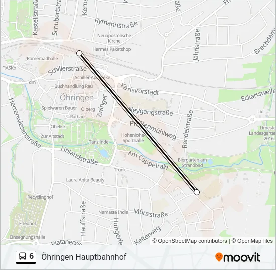 6 Bus Line Map