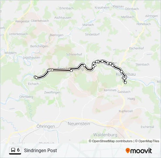 6 Bus Line Map
