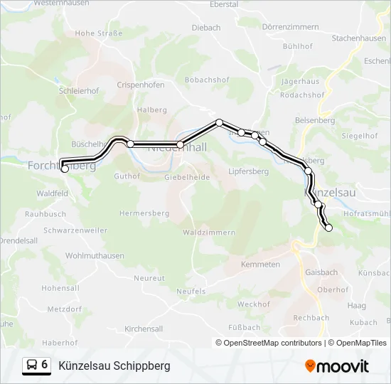 6 Bus Line Map