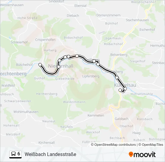 6 Bus Line Map
