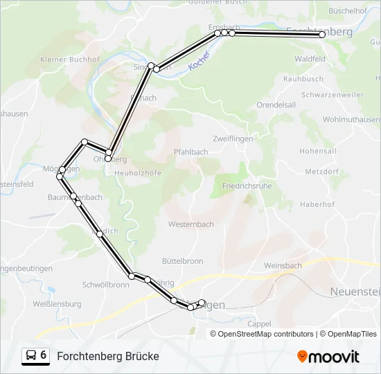 6 Bus Line Map
