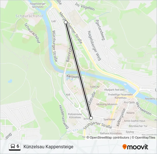 6 Bus Line Map