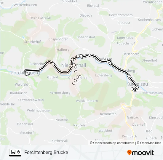 6 Bus Line Map