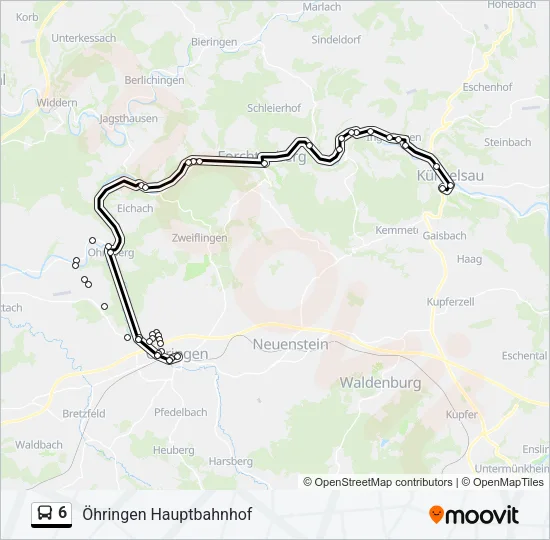 6 Bus Line Map