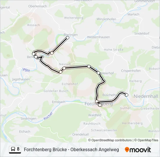 8 Bus Line Map
