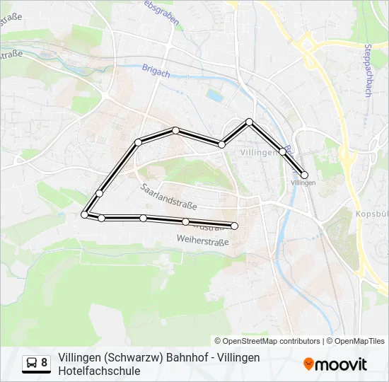 8 Bus Line Map