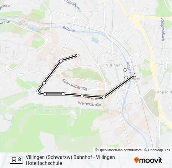 8 Bus Line Map