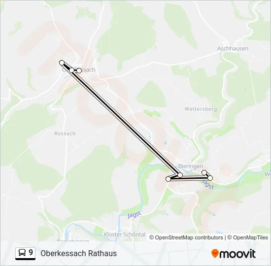 9 Bus Line Map