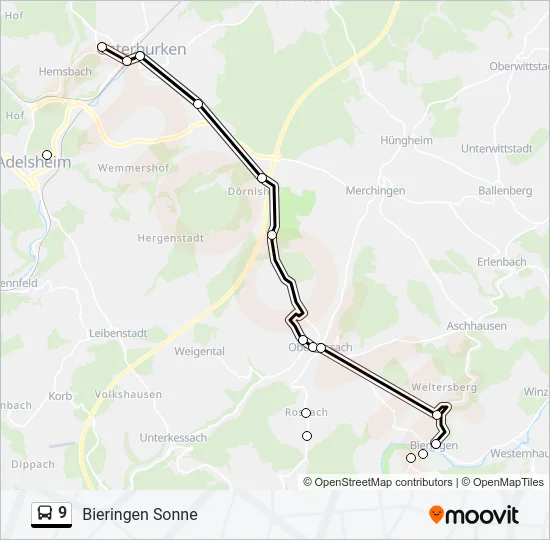 9 Bus Line Map