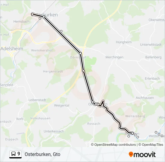 9 Bus Line Map