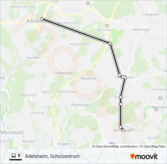 9 Bus Line Map