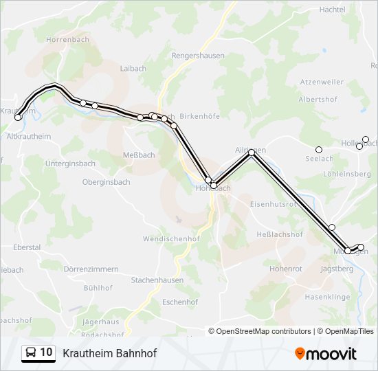 Автобус 10: карта маршрута